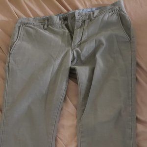 J.CREW 484 Textured Chinos Pants Cropped Lt Olive